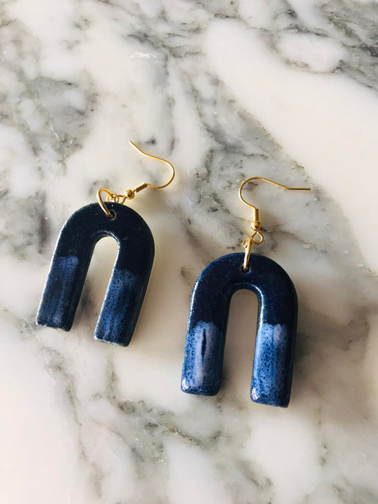 Arch earrings, Vague marine écumeuse n°1