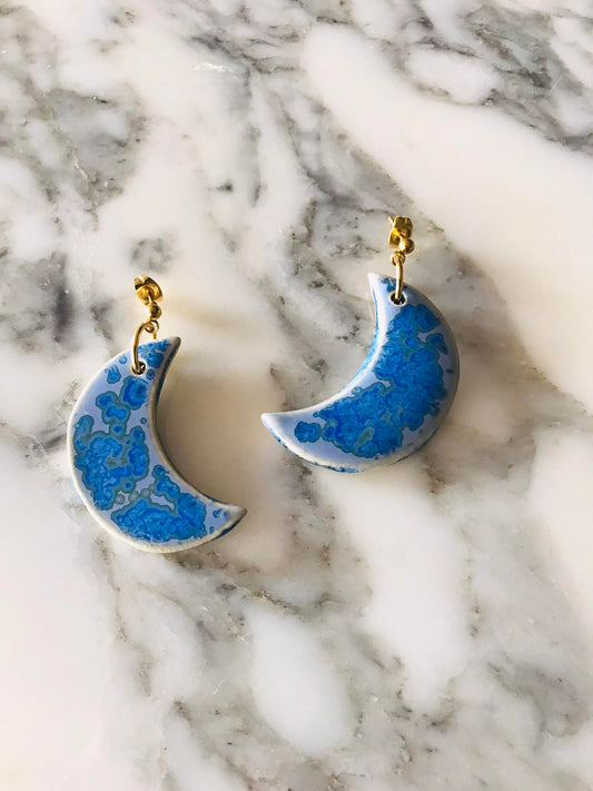 Big Moon earrings, Lagon Bleu