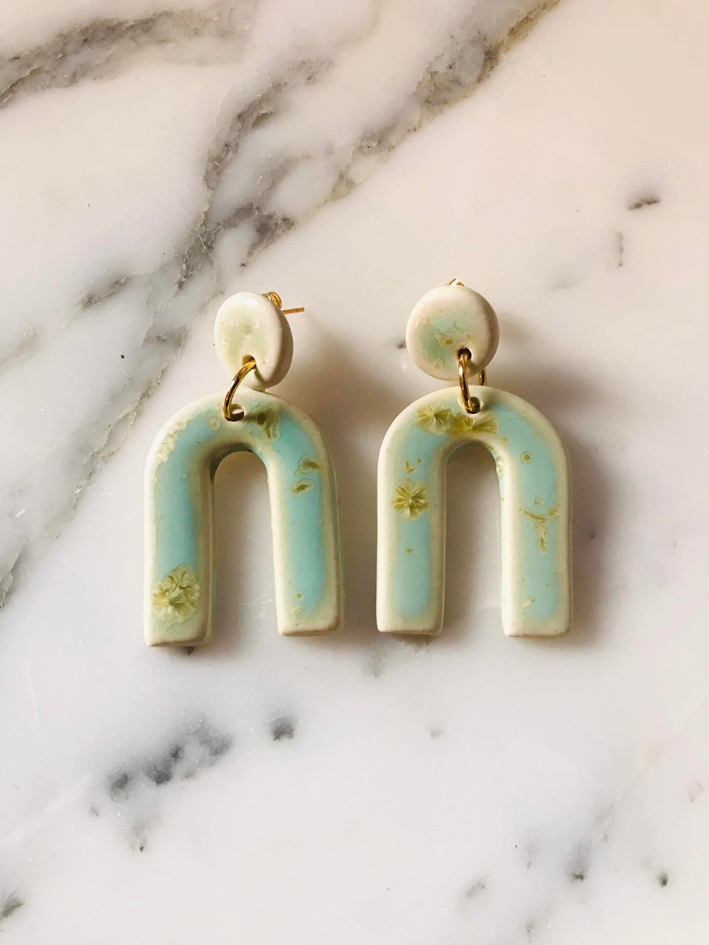 Arch earrings, Lagon vert