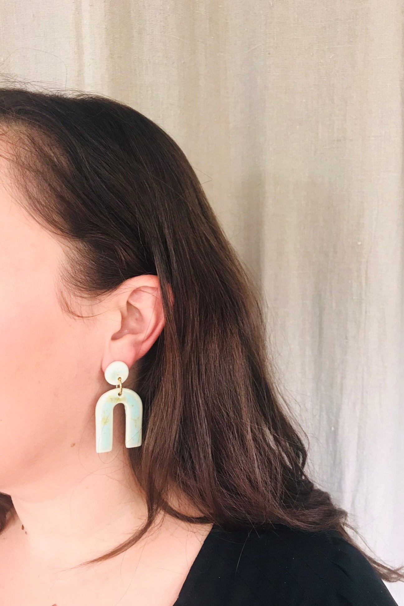 Arch earrings, Lagon vert