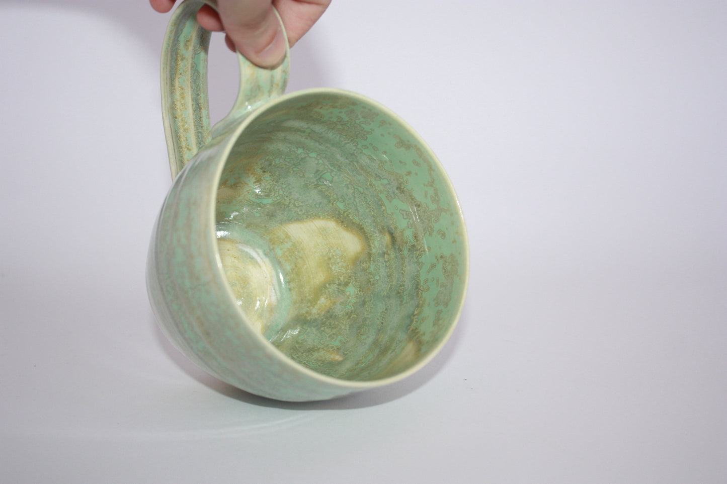 Mug with handle, Lagon vert