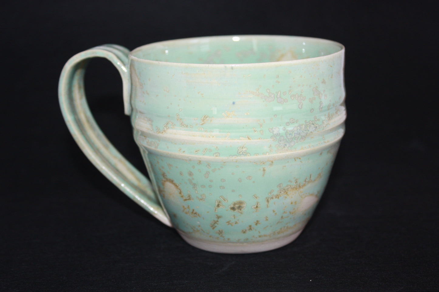 Mug with handle, Lagon vert